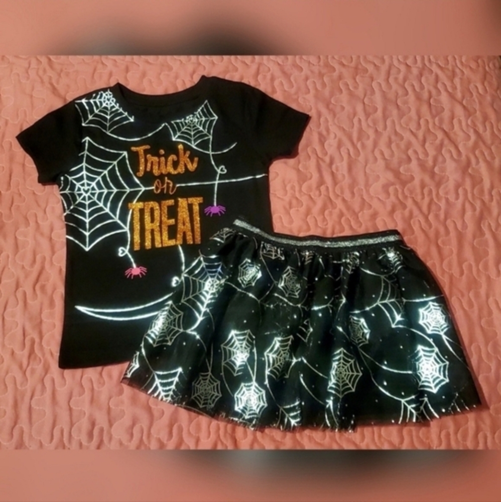 NWOT Girl's Halloween‎ Spider Web Trick or Treat Outfit Costume Size XS 4/5